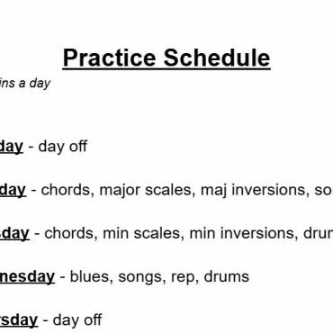 Creating a Practice Schedule